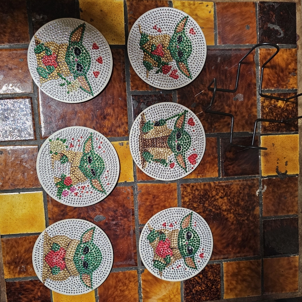 Baby Yoda Coasters Set